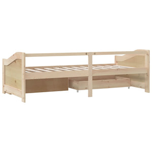 vidaXL Day Bed 3-Seater with Drawers Solid Pine Wood 90x200 cm