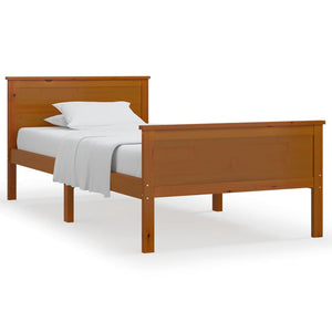 vidaXL Solid Wood Bed Honey Brown Pine Wood 100x200 cm