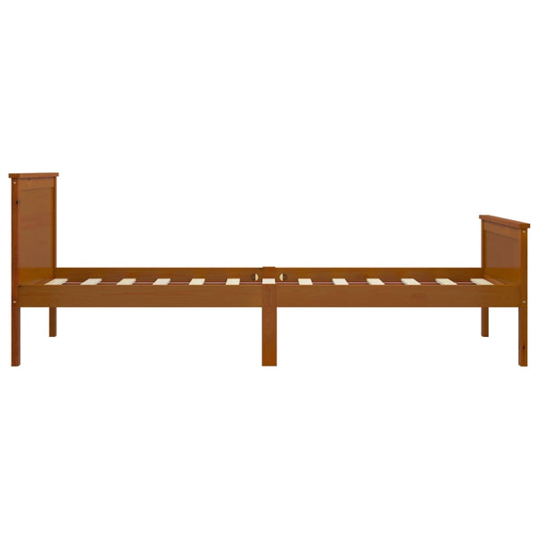 vidaXL Solid Wood Bed Honey Brown Pine Wood 100x200 cm