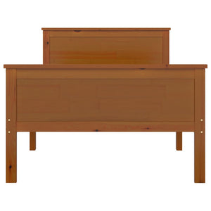 vidaXL Solid Wood Bed Honey Brown Pine Wood 100x200 cm