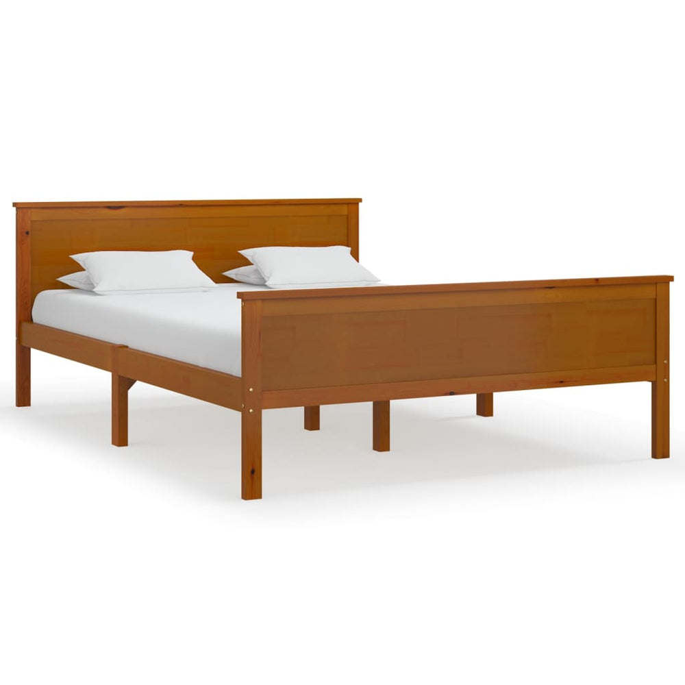 vidaXL Solid Wood Bed Frame without Mattress Honey Brown 120x200 cm Pine Wood