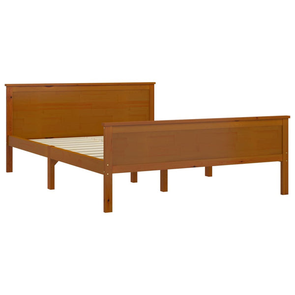 vidaXL Solid Wood Bed Honey Brown Pine Wood 160x200 cm