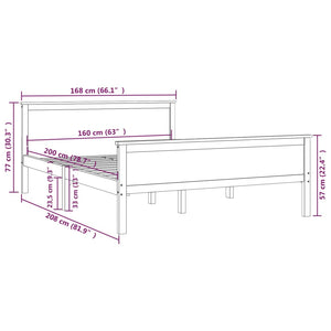 vidaXL Solid Wood Bed Honey Brown Pine Wood 160x200 cm