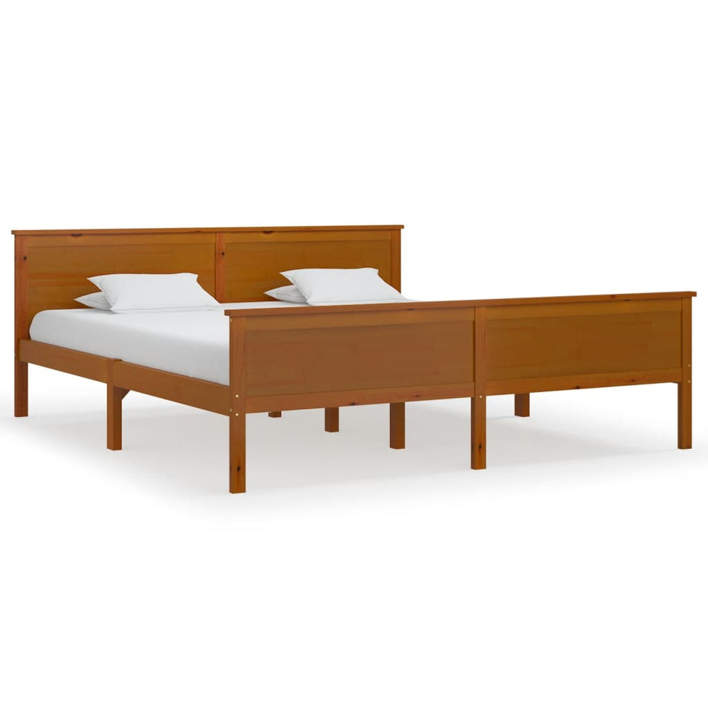 vidaXL Solid Wood Bed Honey Brown Pinewood 180x200 cm