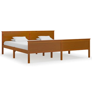 vidaXL Solid Wood Bed Honey Brown Pine Wood 200x200 cm