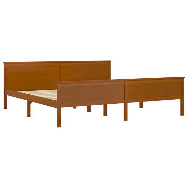vidaXL Solid Wood Bed Honey Brown Pine Wood 200x200 cm