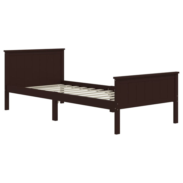 vidaXL Solid Wood Bed Dark Brown Pine 90x200 cm