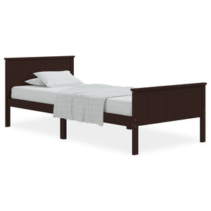 vidaXL Solid Wood Bed Dark Brown Pine 100x200 cm