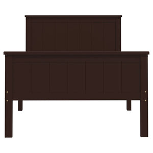 vidaXL Solid Wood Bed Dark Brown Pine 100x200 cm