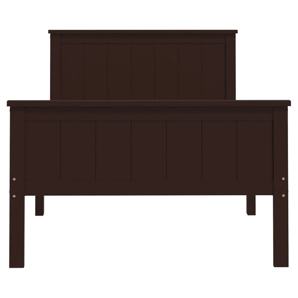 vidaXL Solid Wood Bed Dark Brown Pine 100x200 cm