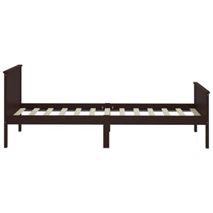 vidaXL Solid Wood Bed Dark Brown Pine 100x200 cm