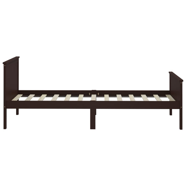 vidaXL Solid Wood Bed Dark Brown Pine 100x200 cm