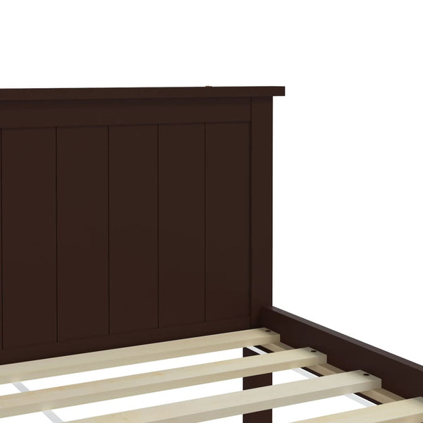 vidaXL Solid Wood Bed Dark Brown Pine 100x200 cm