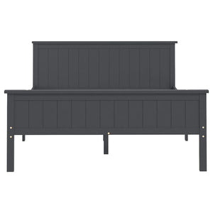 vidaXL Solid Wood Bed Grey Pine 160x200 cm
