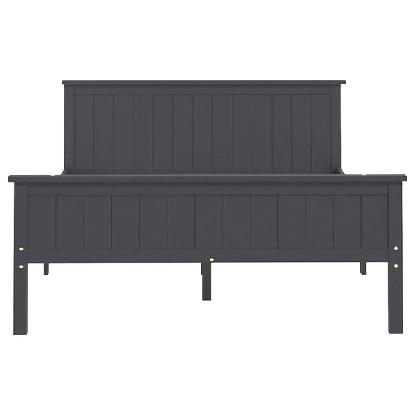 vidaXL Solid Wood Bed Grey Pine 160x200 cm