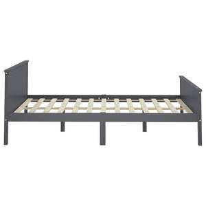 vidaXL Solid Wood Bed Grey Pine 160x200 cm