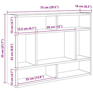 vidaXL Wall Shelf White 75x16x55 cm Engineered Wood