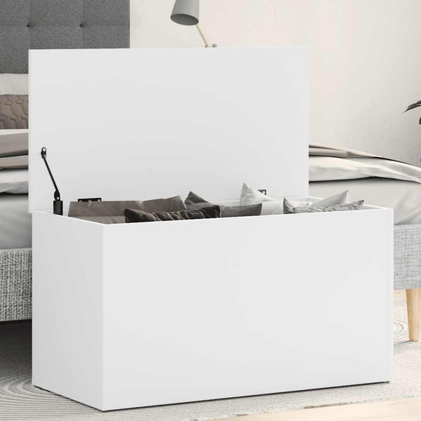 vidaXL Storage Trunk White 84x42x46 cm Engineered Wood