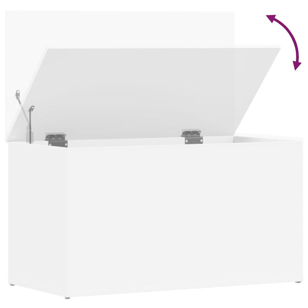 vidaXL Storage Trunk White 84x42x46 cm Engineered Wood