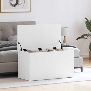 vidaXL Storage Trunk White 84x42x46 cm Engineered Wood