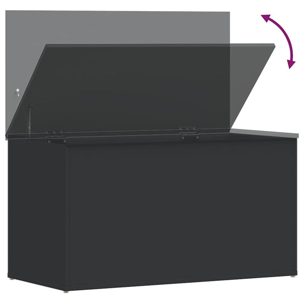 vidaXL Storage Chest Black 84x42x46 cm Engineered Wood