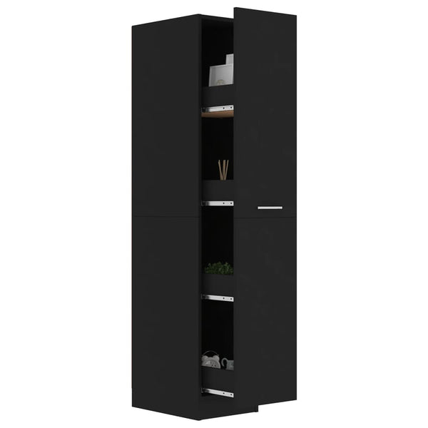 vidaXL Apothecary Cabinet Black 30x42.5x150 cm Engineered Wood