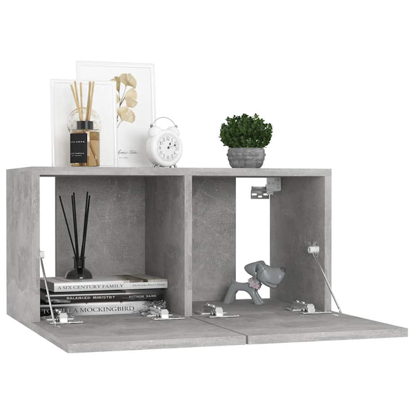 vidaXL TV Wall Cabinets 3 pcs Concrete Grey 60x30x30 cm