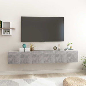vidaXL TV Wall Cabinets 3 pcs Concrete Grey 60x30x30 cm