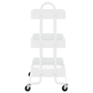 Weißer 3-Etagen-Stahlwagen 43x34x79 cm