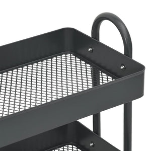 vidaXL 3-Tier Trolley Anthracite 43x34x79 cm Steel