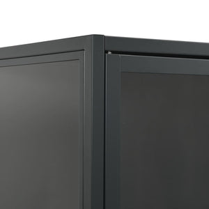vidaXL Highboard Anthracite 80x35x135 cm Steel and Tempered Glass
