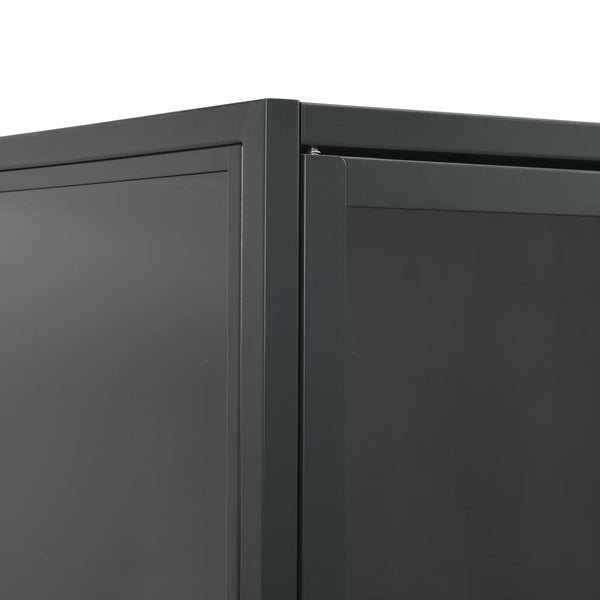 vidaXL Highboard Anthracite 80x35x135 cm Steel and Tempered Glass