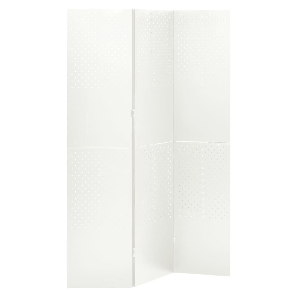 vidaXL 3-Panel Room Divider White 120x180 cm Steel