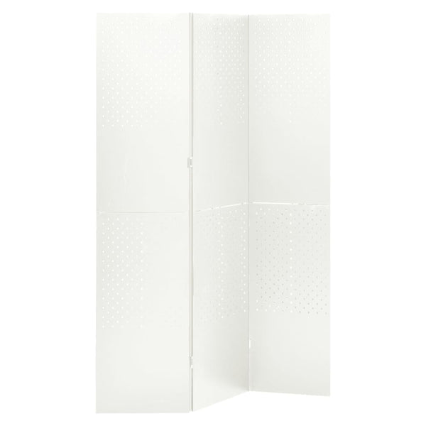 vidaXL 3-Panel Room Divider White 120x180 cm Steel