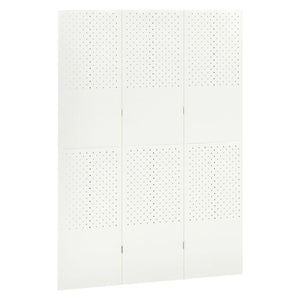 vidaXL 3-Panel Room Divider White 120x180 cm Steel
