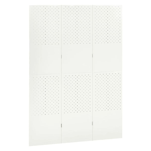 vidaXL 3-Panel Room Divider White 120x180 cm Steel