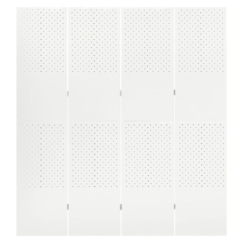 vidaXL 4-Panel Room Divider White 160x180 cm Steel