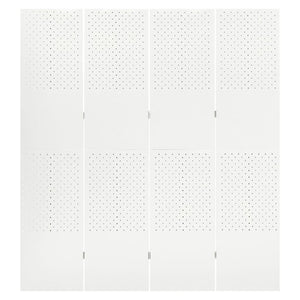 vidaXL 4-Panel Room Divider White 160x180 cm Steel