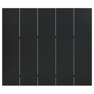 vidaXL 5-Panel Room Divider Black 200x180 cm Steel
