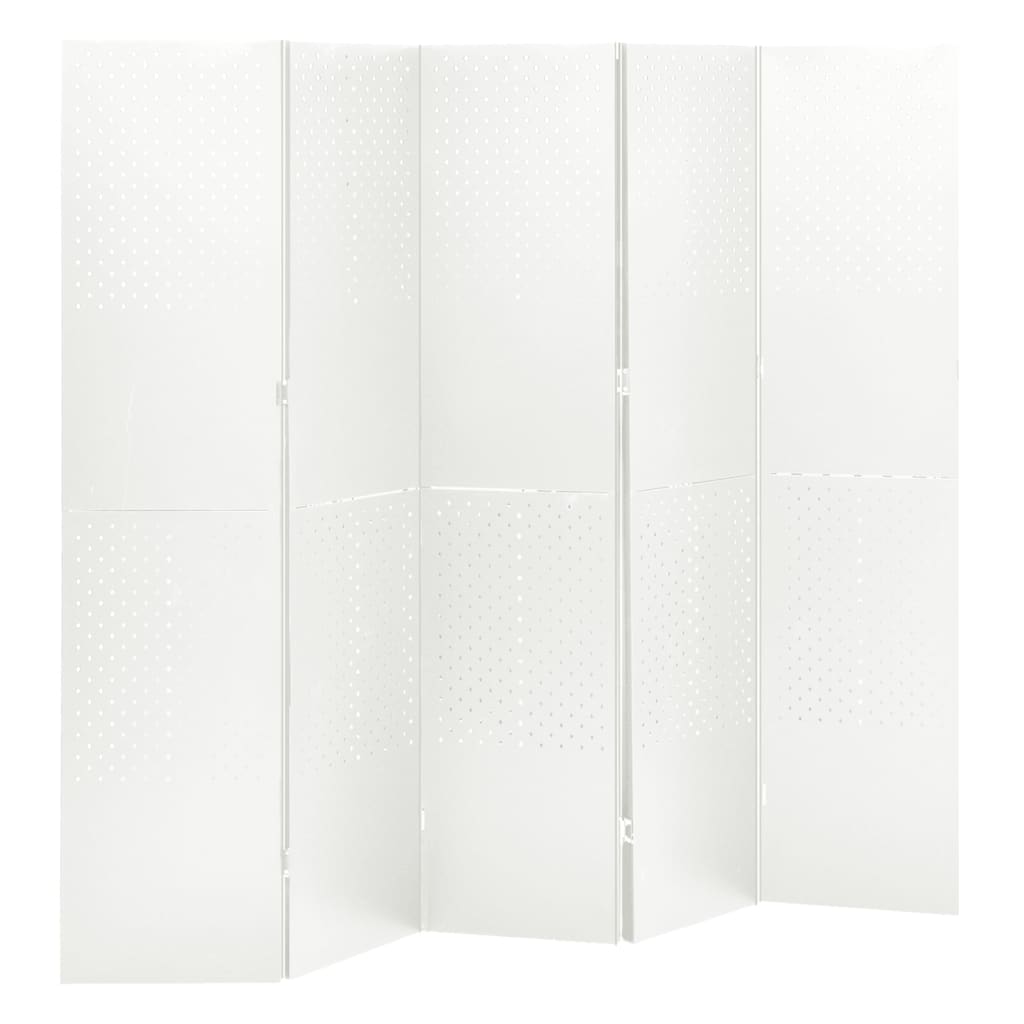 Weißer Raumteiler 5-teilig, 200x180 cm