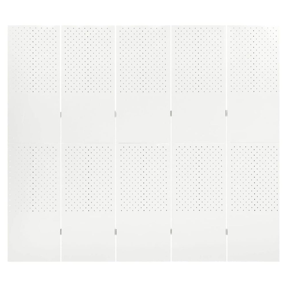 Weißer Raumteiler 5-teilig, 200x180 cm