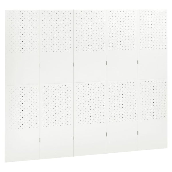 Weißer Raumteiler 5-teilig, 200x180 cm