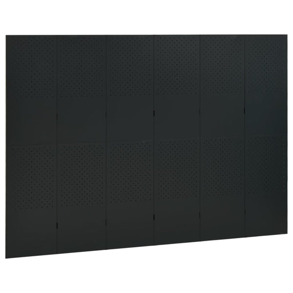 Schwarzer Raumteiler 240x180 cm Stahl