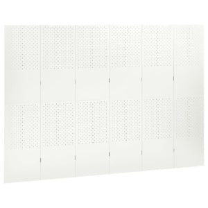 6-teiliger Raumteiler Weiß 240x180 cm