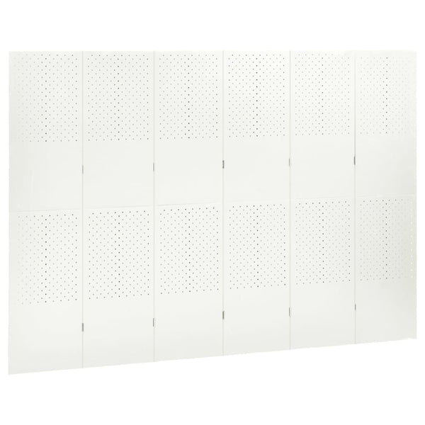 6-teiliger Raumteiler Weiß 240x180 cm