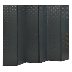 Anthrazit Raumteiler 240x180 cm Stahl 6-teilig