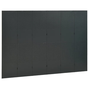 Anthrazit Raumteiler 240x180 cm Stahl 6-teilig