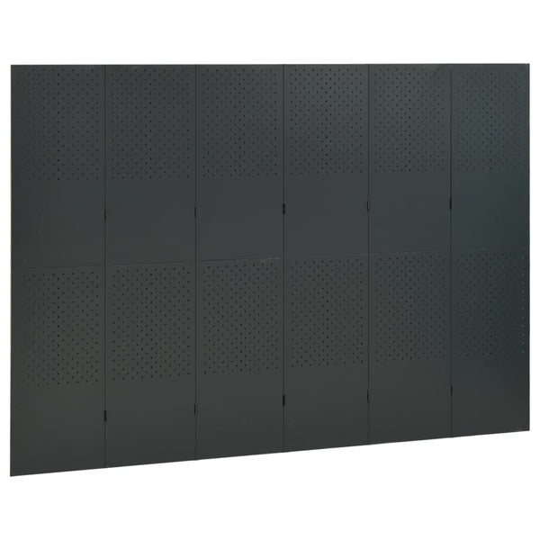 Anthrazit Raumteiler 240x180 cm Stahl 6-teilig
