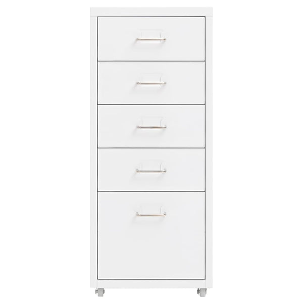Weißer Aktenschrank mit Rollen