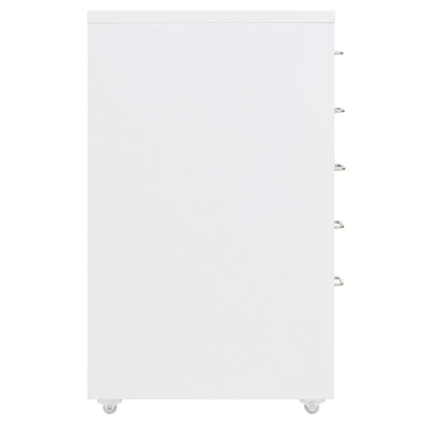 Weißer Aktenschrank mit Rollen